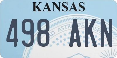 KS license plate 498AKN