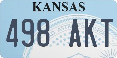 KS license plate 498AKT