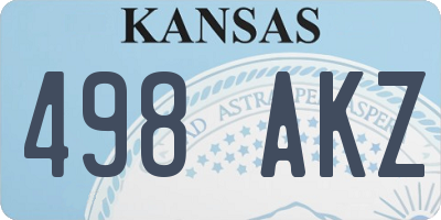 KS license plate 498AKZ