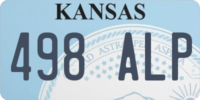 KS license plate 498ALP