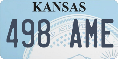 KS license plate 498AME
