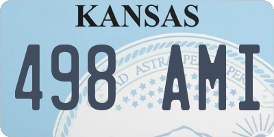 KS license plate 498AMI