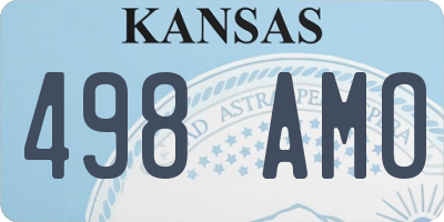 KS license plate 498AMO