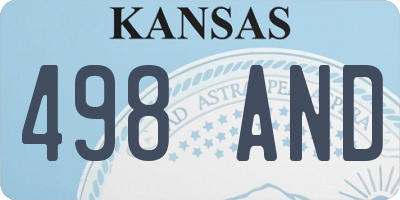 KS license plate 498AND