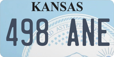 KS license plate 498ANE