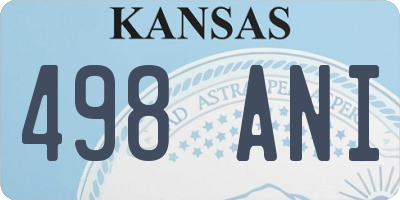 KS license plate 498ANI