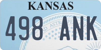 KS license plate 498ANK