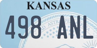 KS license plate 498ANL