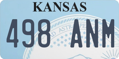 KS license plate 498ANM