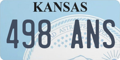 KS license plate 498ANS