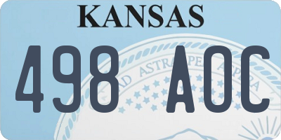 KS license plate 498AOC