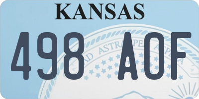 KS license plate 498AOF