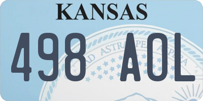 KS license plate 498AOL