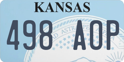 KS license plate 498AOP