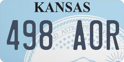 KS license plate 498AOR