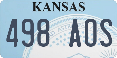 KS license plate 498AOS