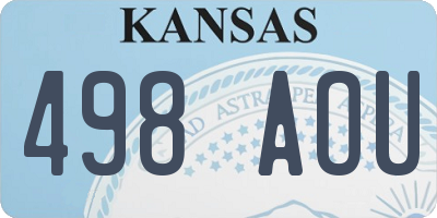 KS license plate 498AOU