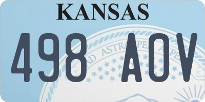 KS license plate 498AOV