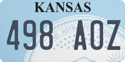 KS license plate 498AOZ