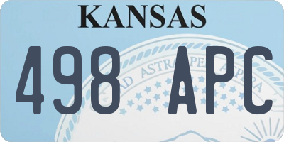 KS license plate 498APC