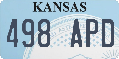 KS license plate 498APD