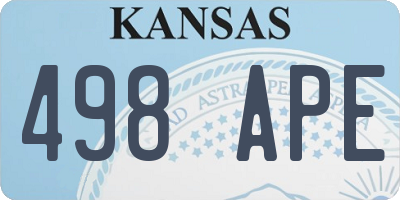 KS license plate 498APE