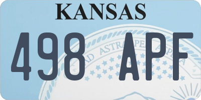 KS license plate 498APF