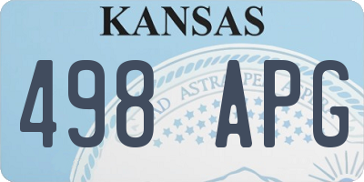 KS license plate 498APG