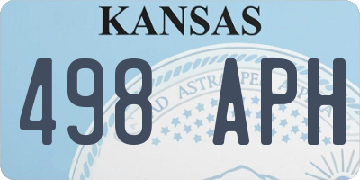 KS license plate 498APH