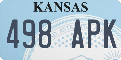 KS license plate 498APK