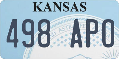 KS license plate 498APO