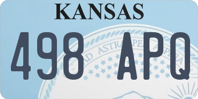 KS license plate 498APQ