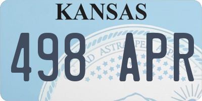 KS license plate 498APR