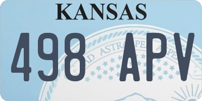 KS license plate 498APV