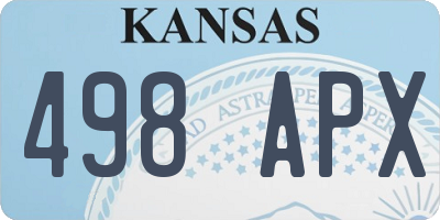 KS license plate 498APX