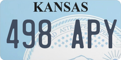 KS license plate 498APY