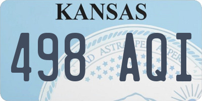 KS license plate 498AQI