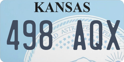 KS license plate 498AQX