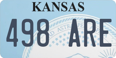 KS license plate 498ARE