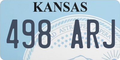 KS license plate 498ARJ