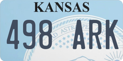 KS license plate 498ARK
