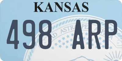 KS license plate 498ARP