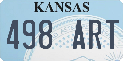 KS license plate 498ART