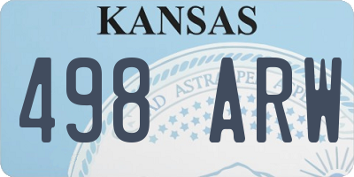 KS license plate 498ARW