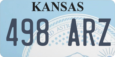 KS license plate 498ARZ