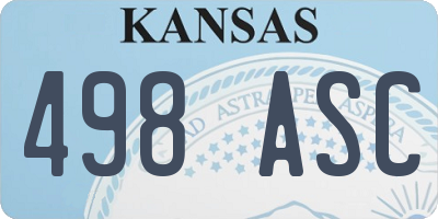 KS license plate 498ASC