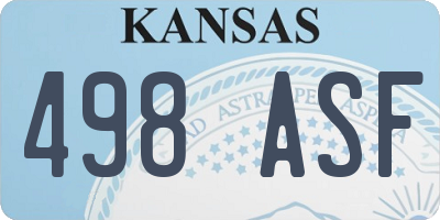 KS license plate 498ASF