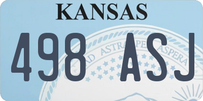 KS license plate 498ASJ