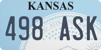 KS license plate 498ASK