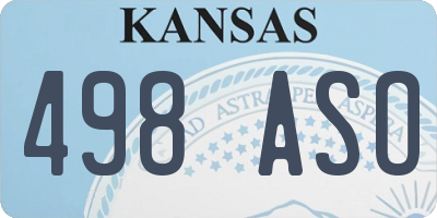 KS license plate 498ASO